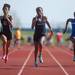Saline's Quenne' Dale during the girls 100 years dash at the Golden Triangle boys and girls track meet at Saline High School Friday, May 3.
Courtney Sacco I AnnArbor.com